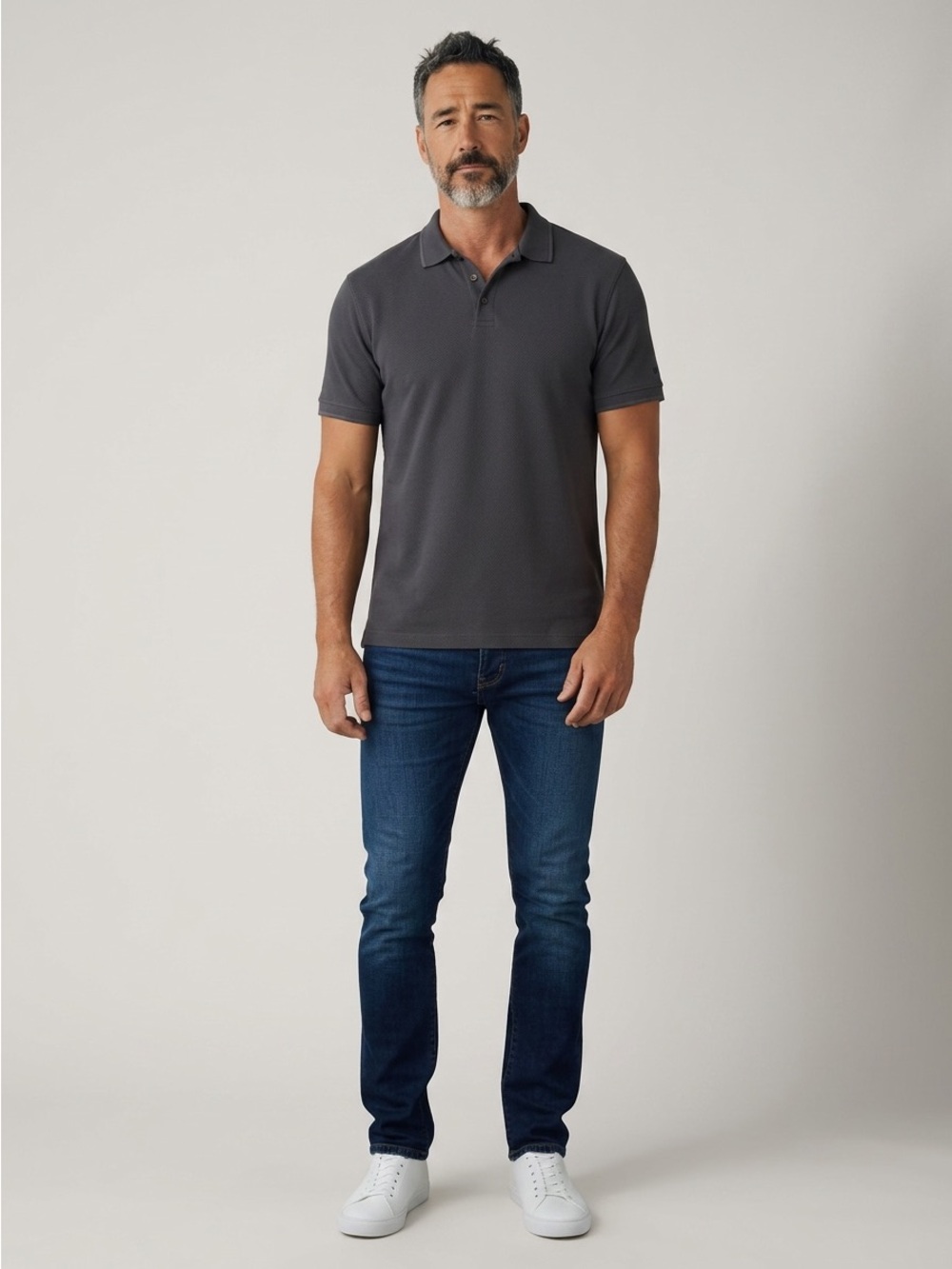 Tommy Bahama Charcoal Grey Silk Cotton Textured Polo Size XXL